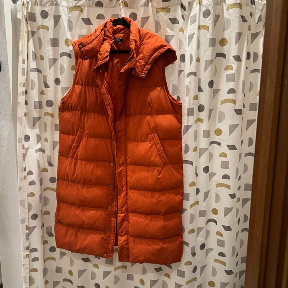 BTFBM burnt orange long puffer vest - Picture 2 of 7